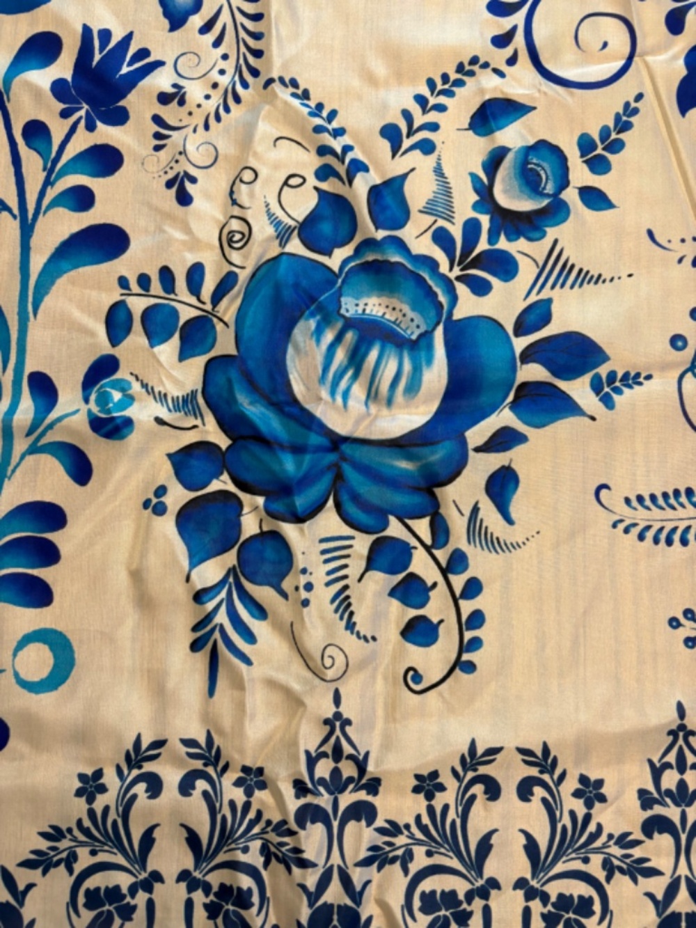 Johnny Was Farrow Scarf - Blue and Ivory - Picture 4 of 11